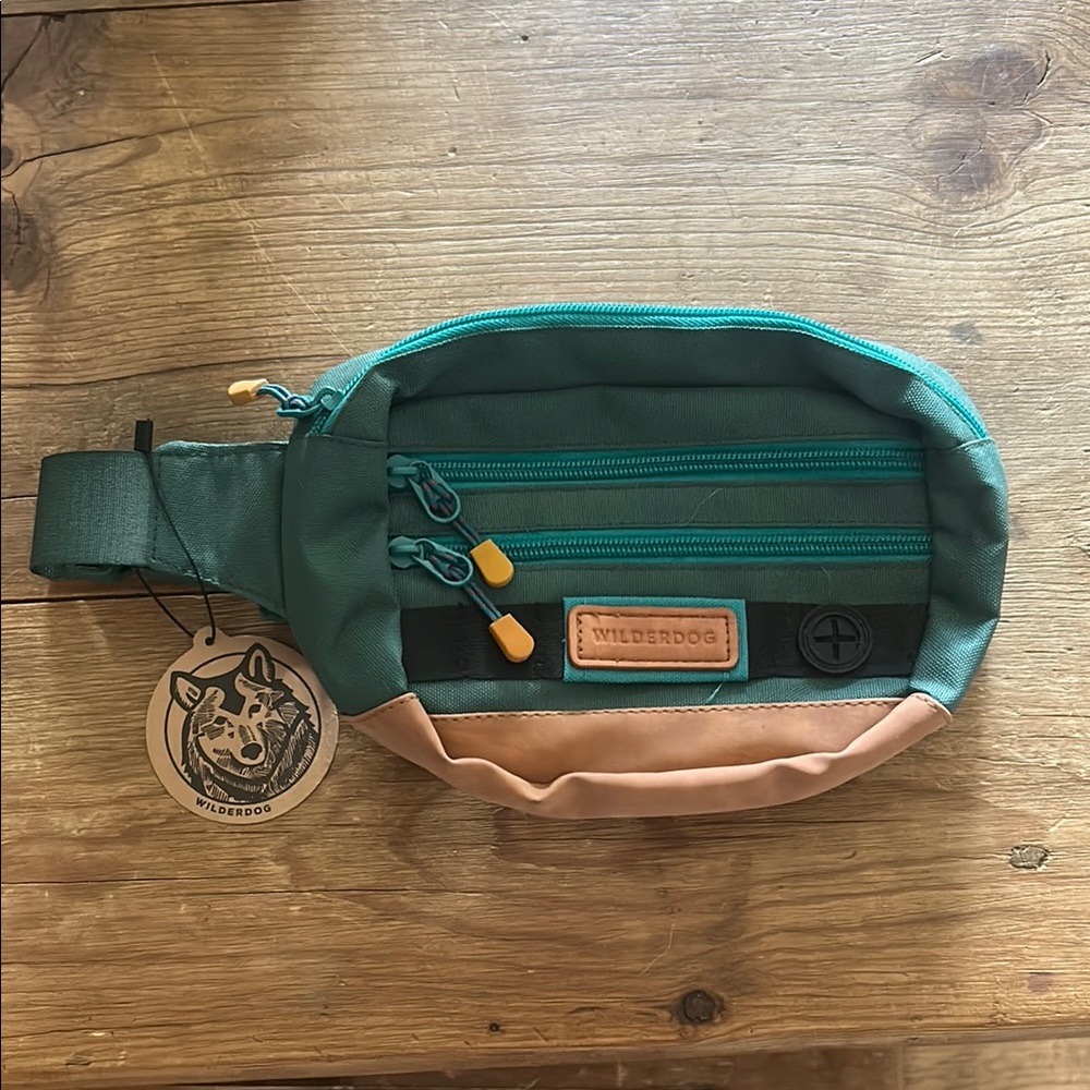 Green and Tan Men's Bag
